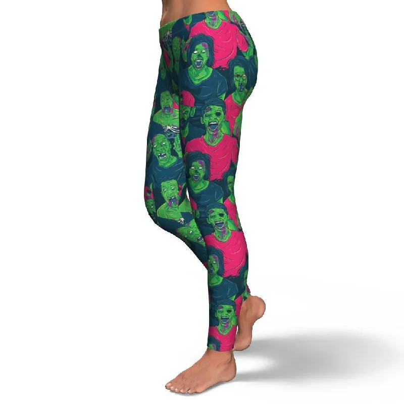 Halloween Zombie Pattern Print Pattern Women Leggings