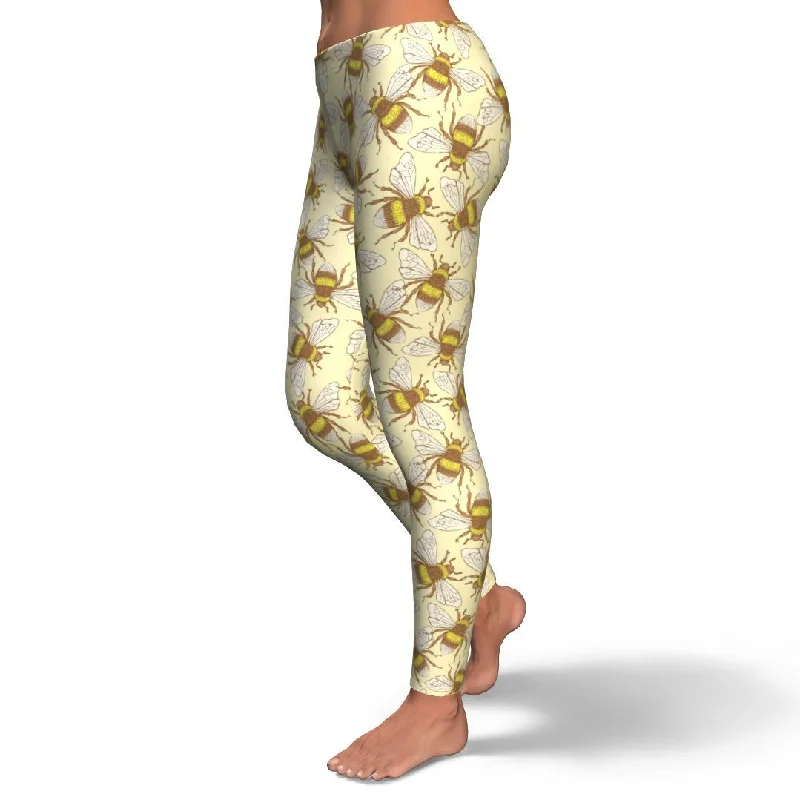 Honey Bee Gifts Pattern Print Pattern Women Leggings