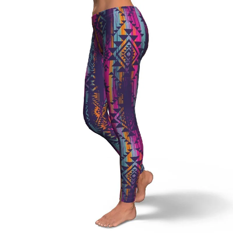 Indians Navajo Aztec Tribal Native American Print Pattern Women Leggings