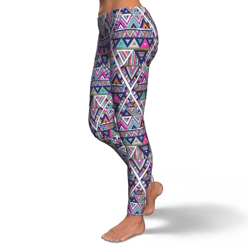 Native Navajo American Indians Aztec Tribal Print Pattern Women Leggings