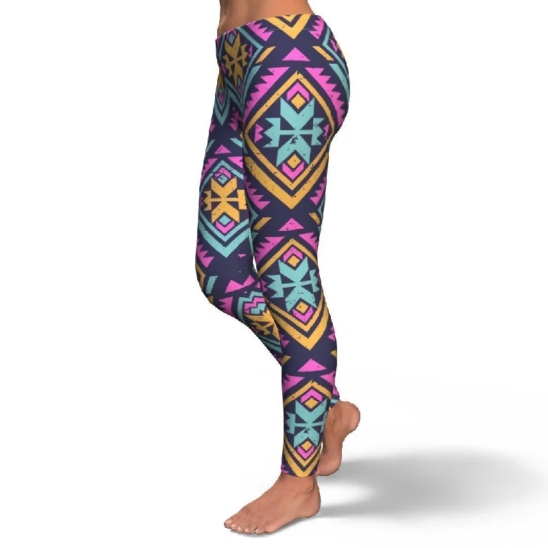 Navajo Indians Aztec Tribal Native American Print Pattern Women Leggings