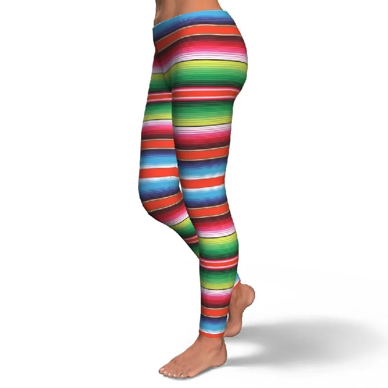 Pattern Print Baja Serape Mexican Blanket Pattern Women Leggings