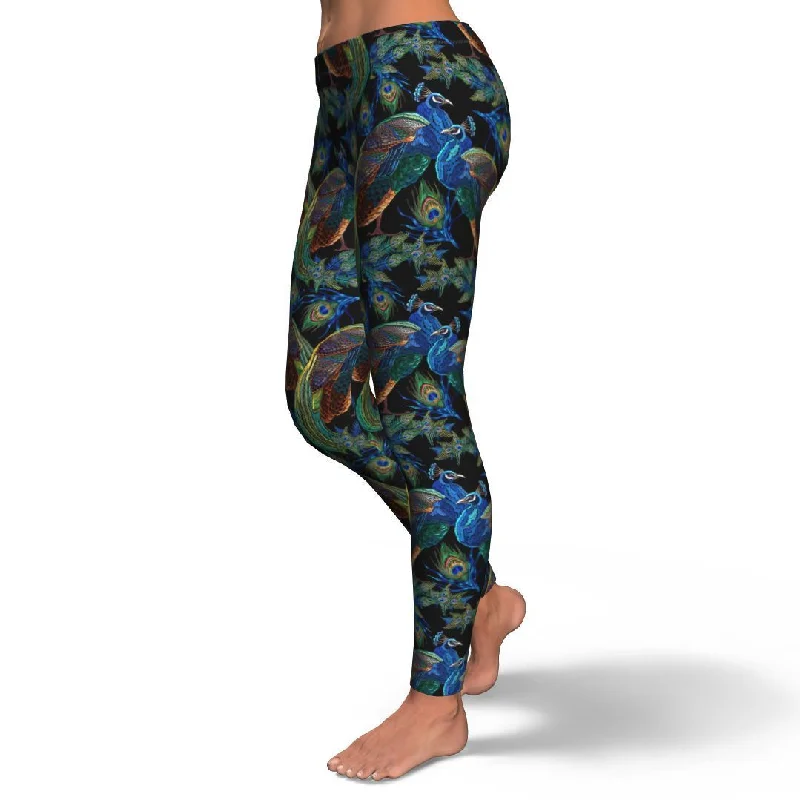 Peacock Feather Pattern Print Pattern Women Leggings