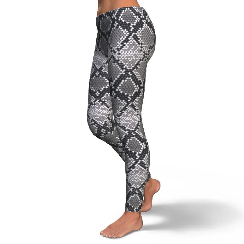 Python Skin Snakeskin Pattern Print Pattern Women Leggings