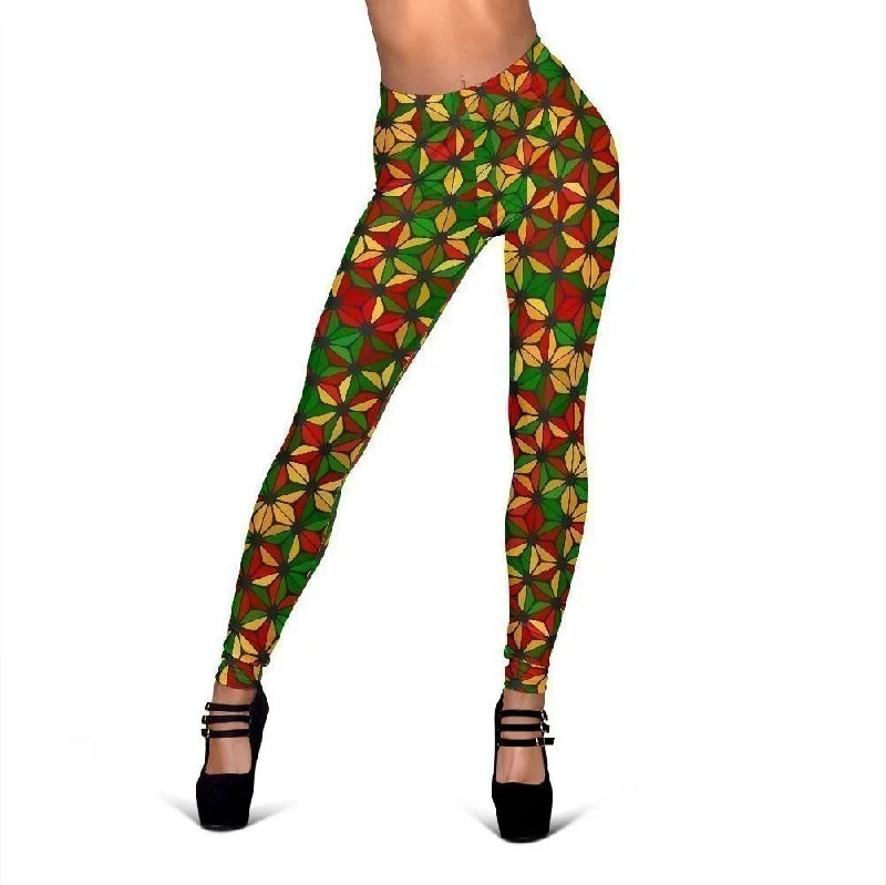 Reggae Rasta Print Pattern Women Leggings