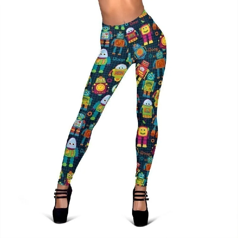 Robot Cyborg Print Pattern Women Leggings