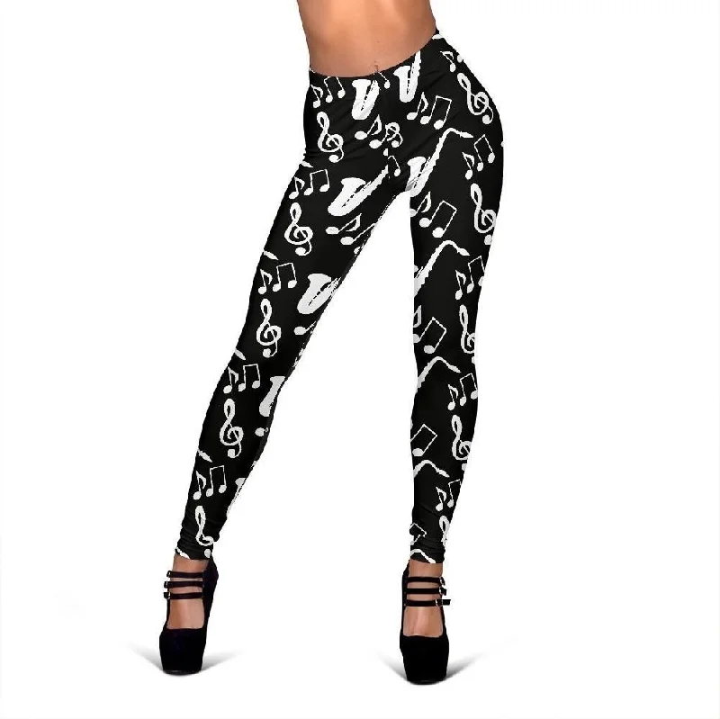 Saxophone Print Pattern Women Leggings