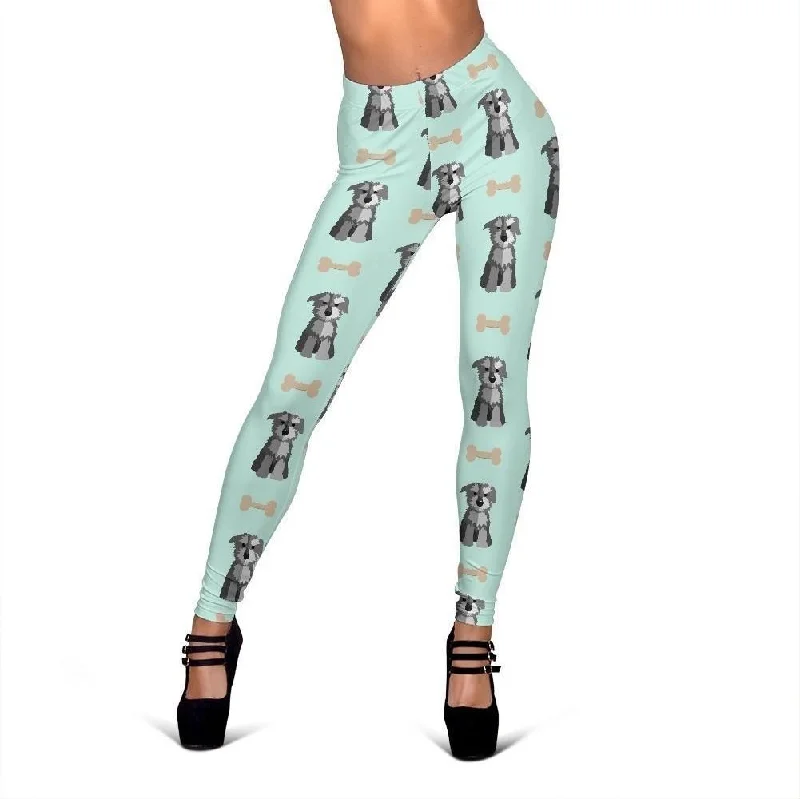 Schnauzer Dog Puppy Print Pattern Women Leggings