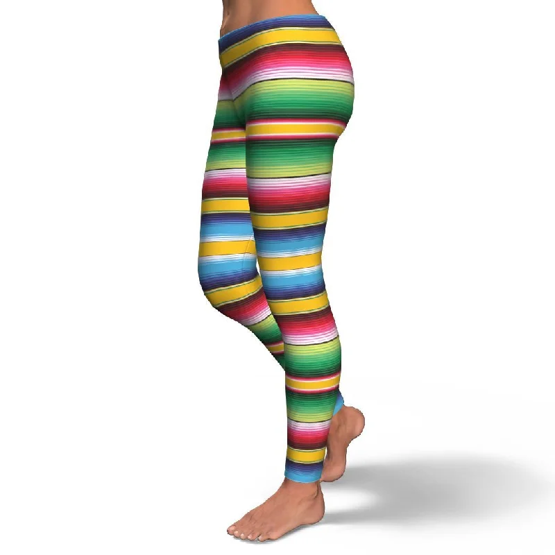 Serape Mexican Blanket Baja Pattern Print Pattern Women Leggings