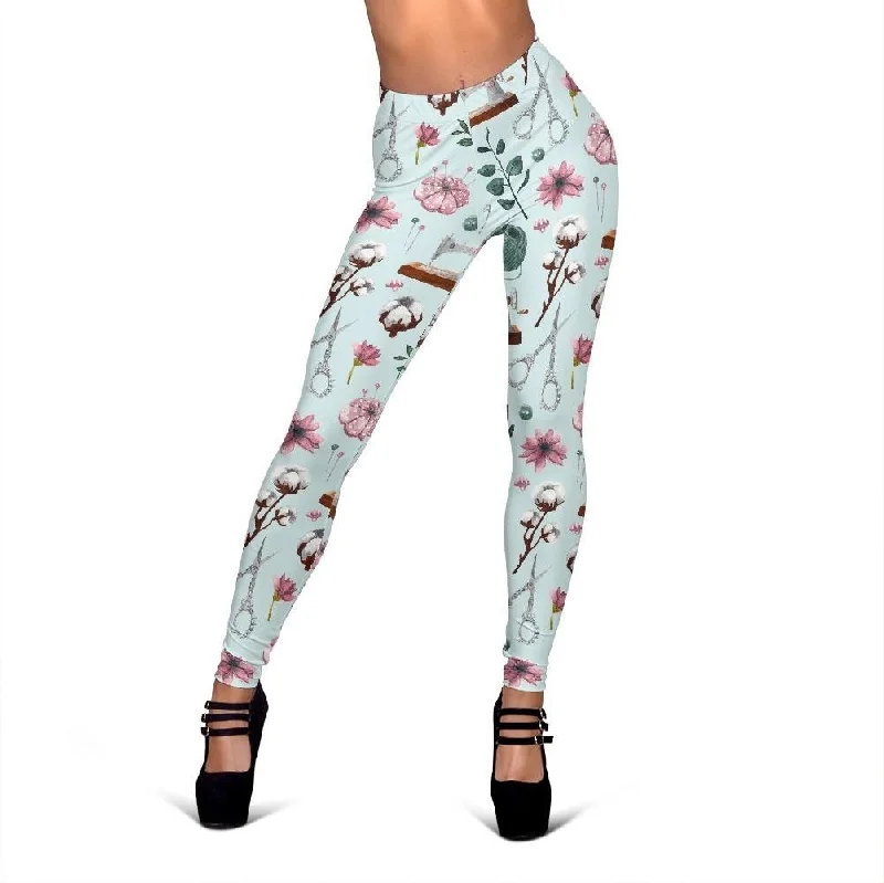 Sewing Print Pattern Women Leggings