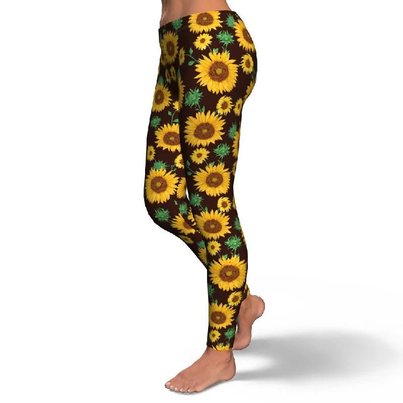 Sunflower Pattern Print Pattern Women Leggings