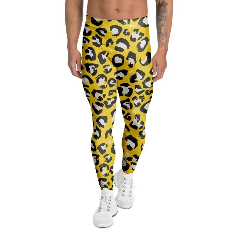 Yellow Leopard Men's Leggings