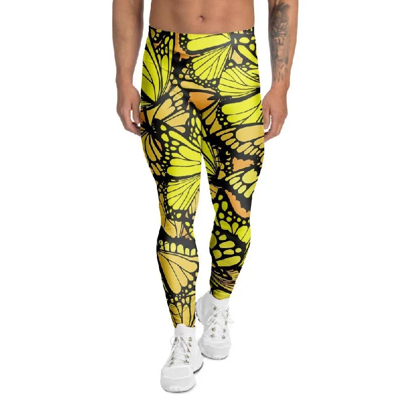 Yellow Monarch Butterfly Men's Leggings