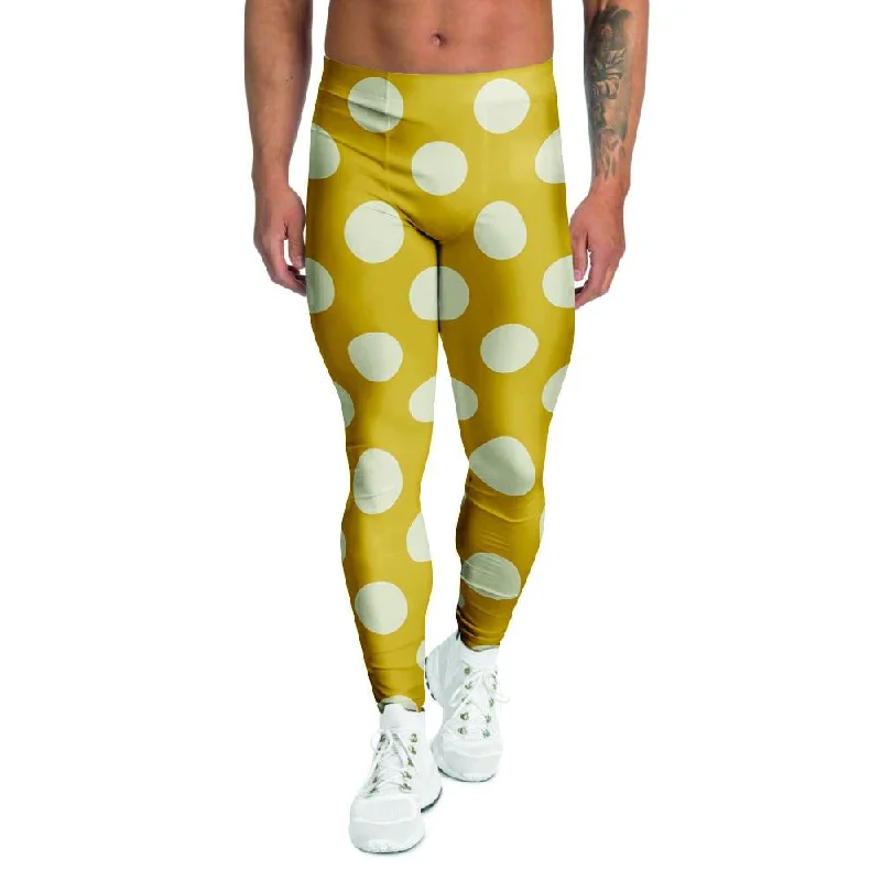 Yellow Polka Dot Men's Leggings