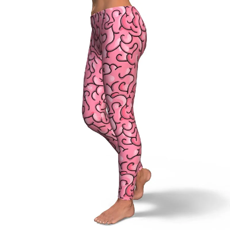 Zombie Brain Halloween Pattern Print Pattern Women Leggings